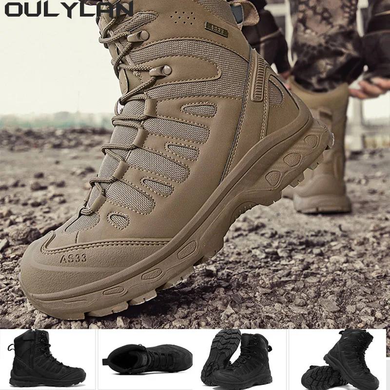 Мужчины Зимние сапоги На открытом воздухе Военная походная обувь Мужские высокие ботинки для пустыни Полевые тренировочные ботинки Ботинки для скалолазания 0
