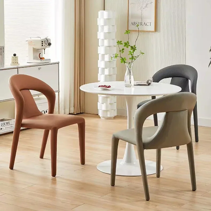 Удобные современные обеденные стулья Роскошные скандинавские офисные стулья для гостиной Дизайнерские шезлонги для дома Salle Manger Украшение мебели 0