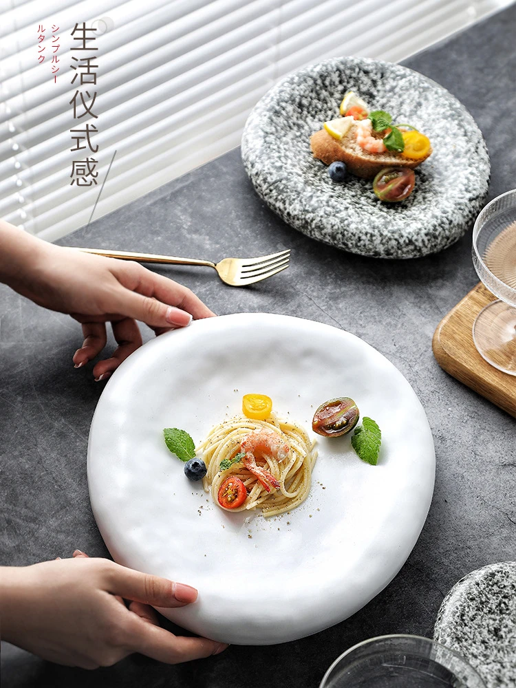 Керамическая тарелка Японская креативная тарелка сашими Японский материал Миска Стейк Тарелка Домашняя тарелка Европейский декор Обеденный сервиз 5