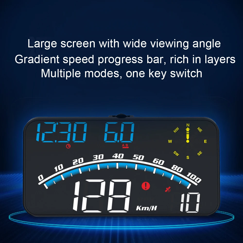 G10 Универсальный HUD Проекционный дисплей GPS с повышением скорости Усталость от вождения Сигнализация одометр Светодиодный дисплей Проектор лобового стекла Спидометр 5