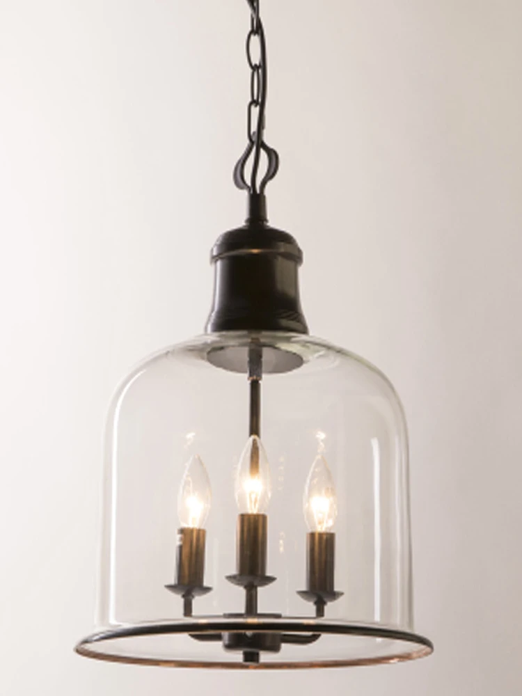 американский ретро старая простая личность прозрачная стеклянная люстра теплый свет в спальне столовая лампа дизайнерские лампы 1