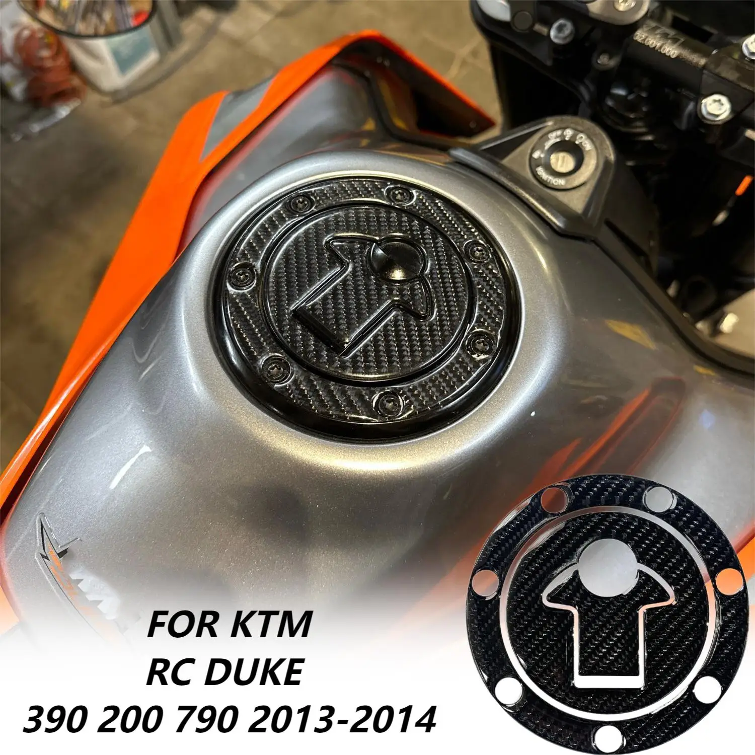 Для KTM RC390 DUKE 390 200 790 13-14 Наклейка на крышку топливного бака Аксессуары для украшения мотоцикла из карбона