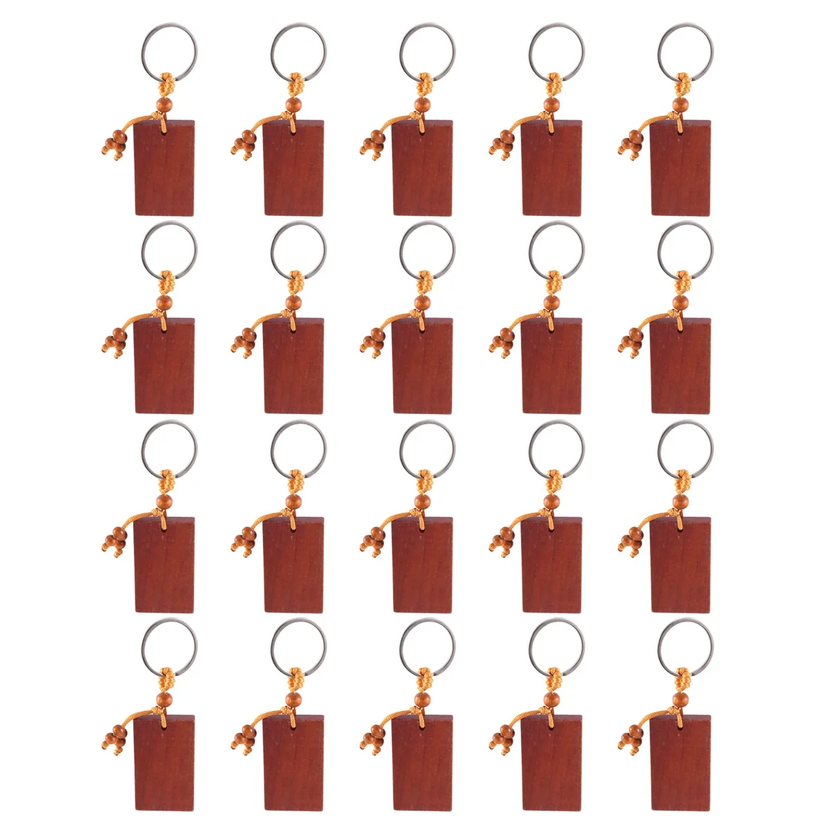Заготовки для гравировки по дереву Брелки Пустая деревянная бирка для ключей Упаковка из 20 ключей (прямоугольник)