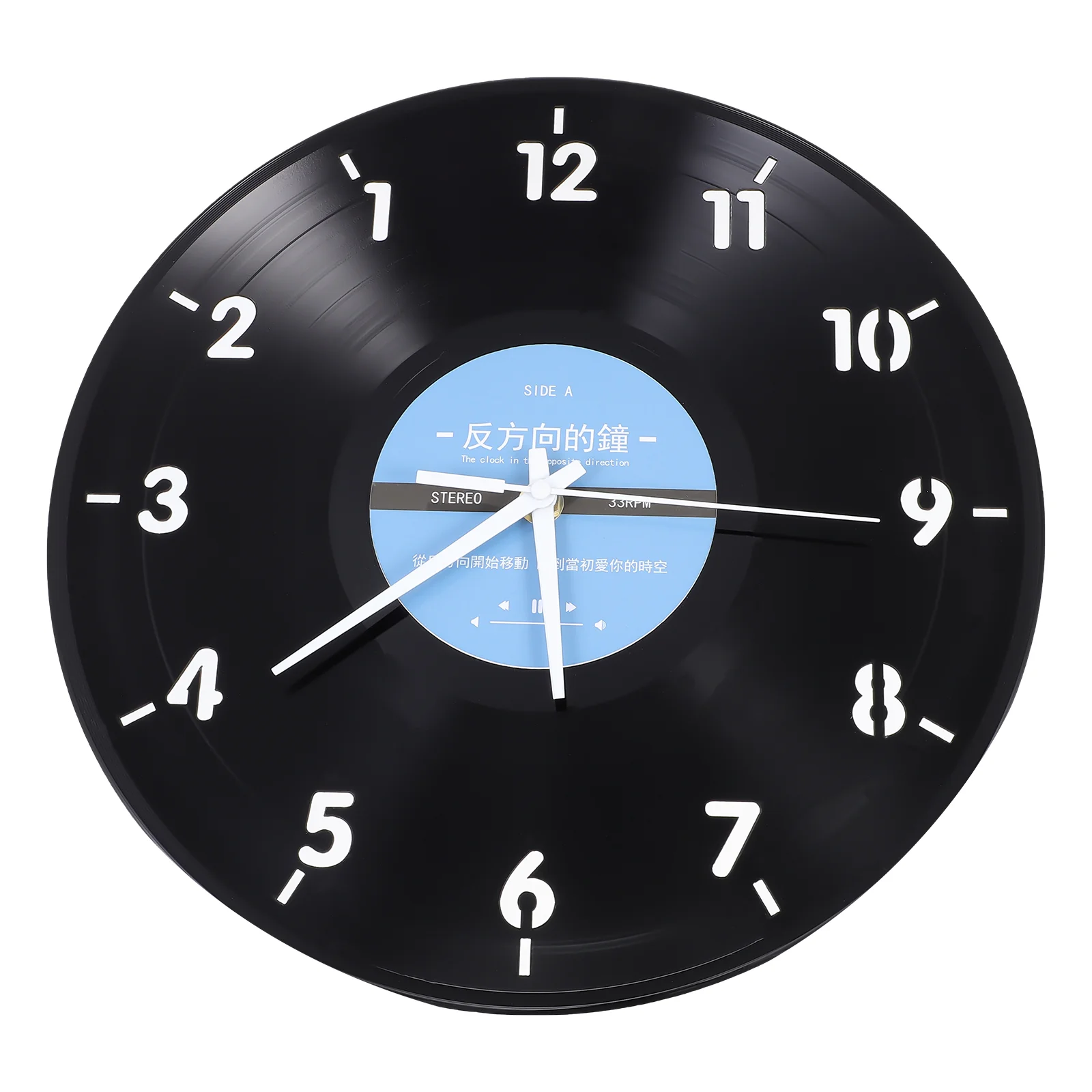 Карманные часы Настенные часы Винтажный декор для дома Стильные висячие виниловые пластинки в форме 4