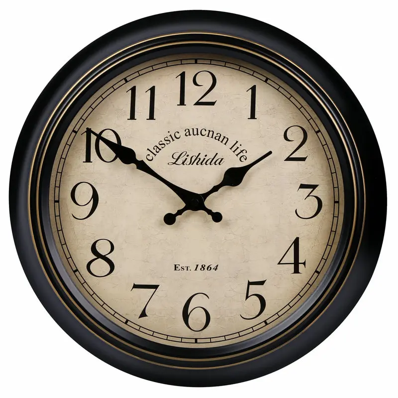 Американские ретро Silent Wall Часы Гостиная Простые европейские креативные европейские настенные часы Скандинавское искусство Декоративные часы 5