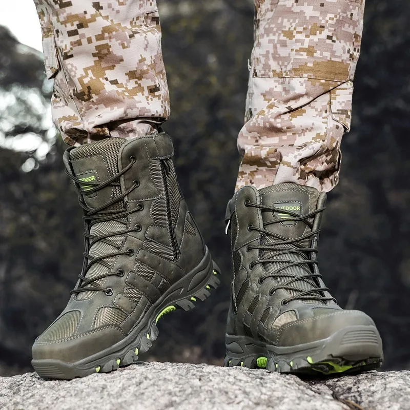 2023 Военные ботинки Мужчины Большой размер Тактическая обувь Мужчины Спецназ Кожаные армейские сапоги Мужчины На открытом воздухе Походная обувь Бесплатная доставка 5