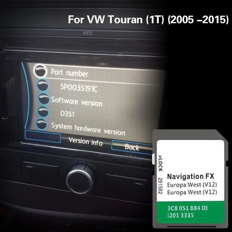8GB FX V12 West Для VW Touran (1T) (2005 -2015) Обложка Германия Нидерланды Швеция Карта Ватикана GPS SD карта 0