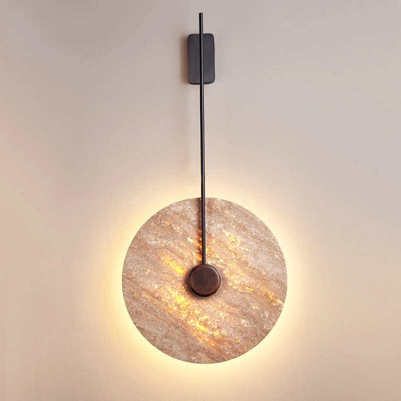 [Закатное свечение] Прикроватная настенная лампа в тихом стиле для спальни Мраморный скандинавский гостиничный свет Роскошная настенная лампочка для гостиной 0