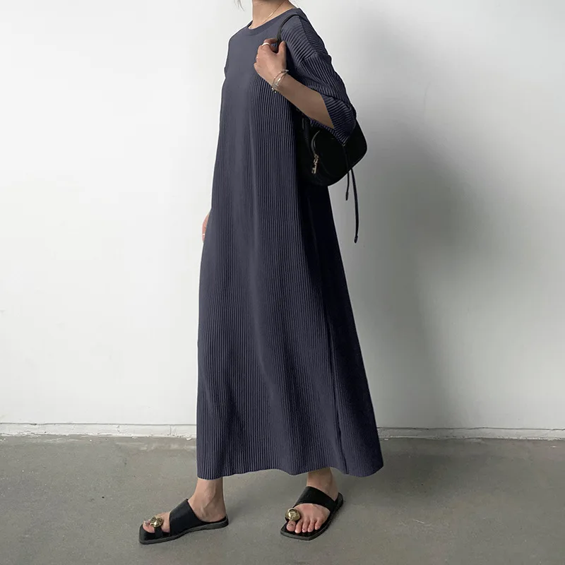 2023 Лето Новое Плиссированное Модное Повседневное Свободное Тонкое Платье Женщины 2