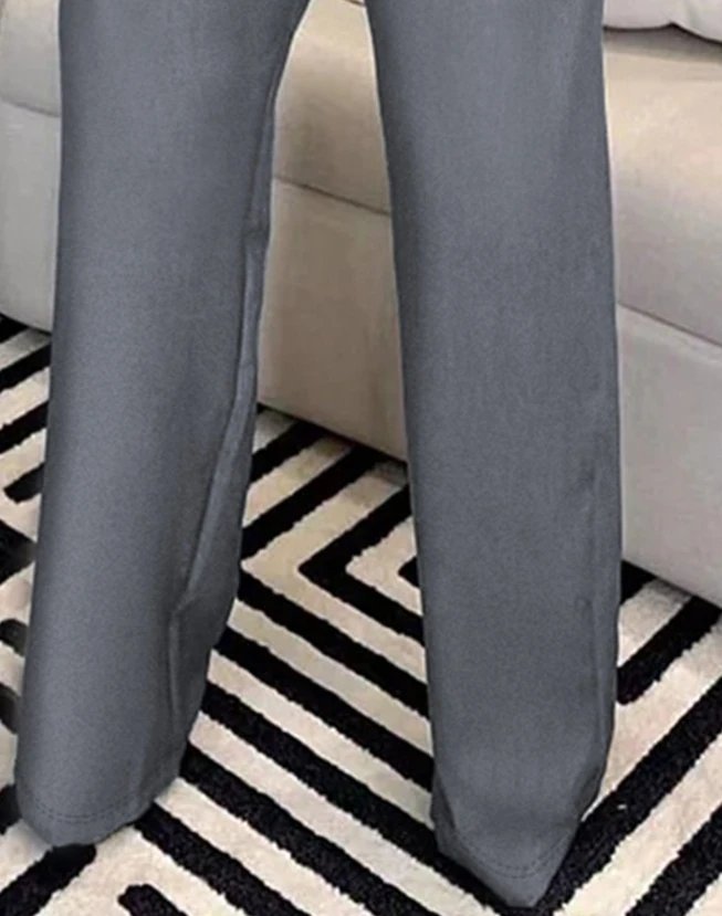 2023 Новая мода Женские брюки Элегантные контрастные панели внахлест Рабочие брюки с рюшами Женские брюки Повседневный низ 2