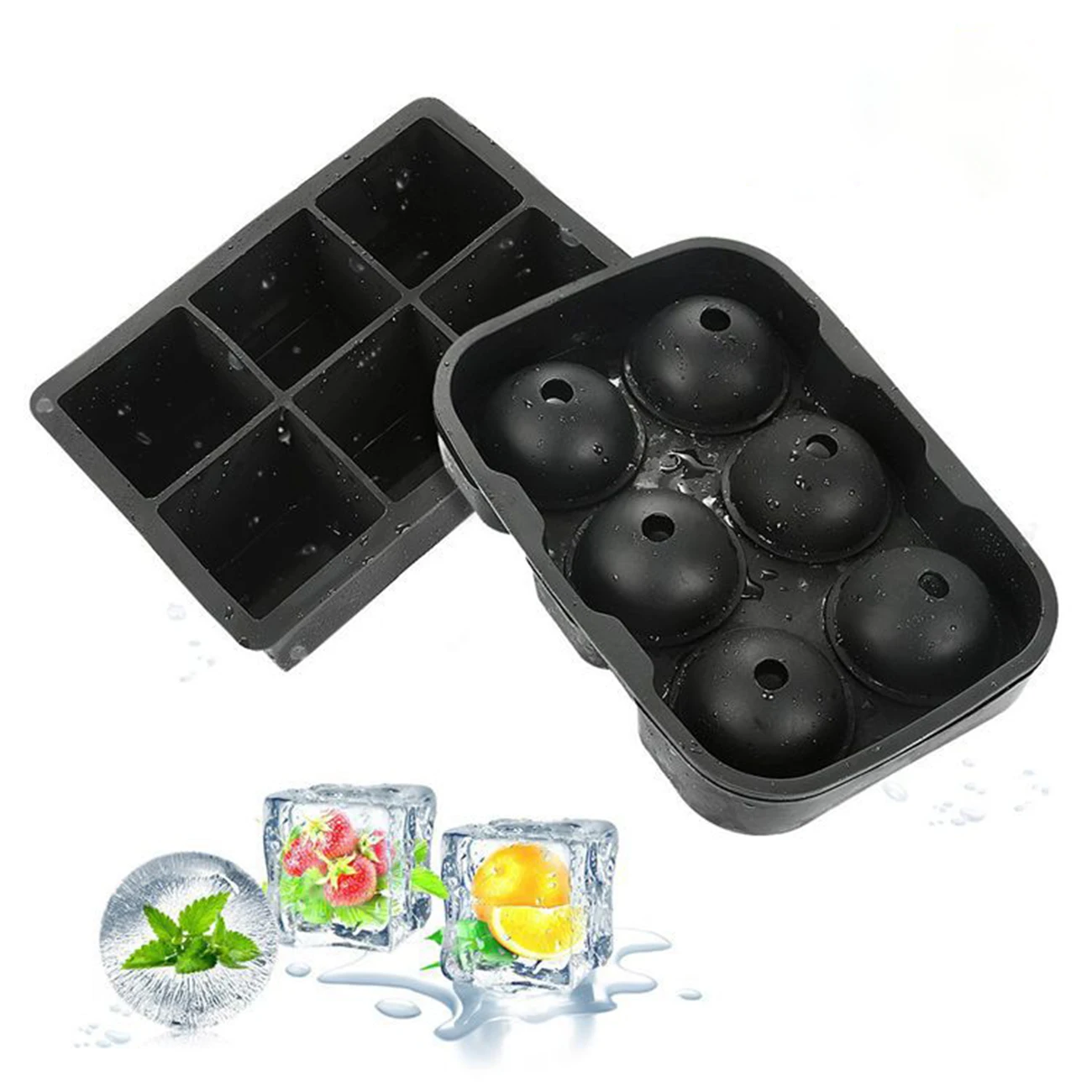6 Cell Ice Ball Mold Camping Cooler Силиконовые лотки для кубиков льда Виски Ice Ball Maker Силиконовые формы Maker Camp Cooking Supplies