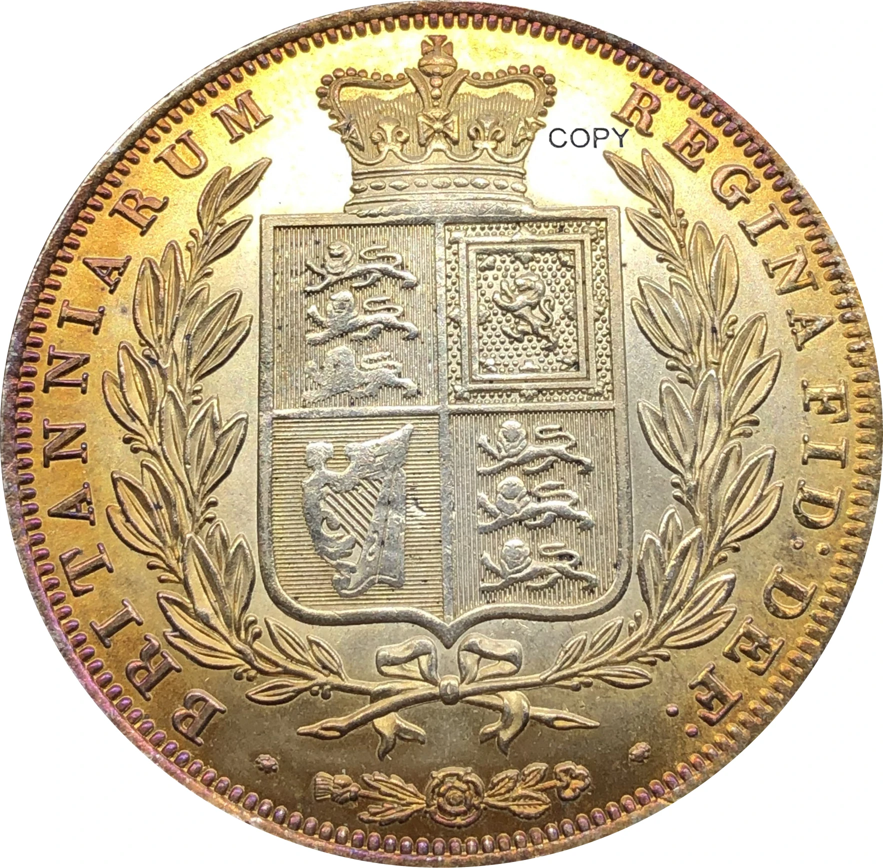 Британские 1853 Половина Кроны Король Георг VI Английский Лондон Королевский монетный двор Позолоченные серебряные монеты 3