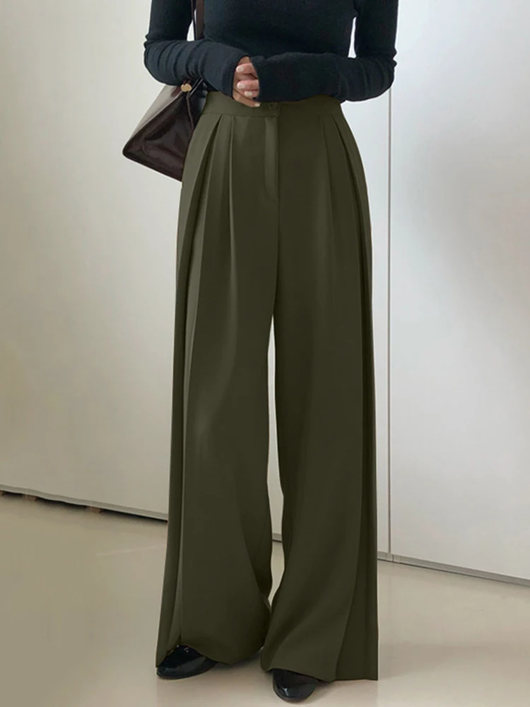 ZANZEA Черные элегантные брюки для женщин Causal Широкие брюки Мешковатые брюки с высокой талией Уличная одежда Оверсайз Офисная работа Palazzo 4
