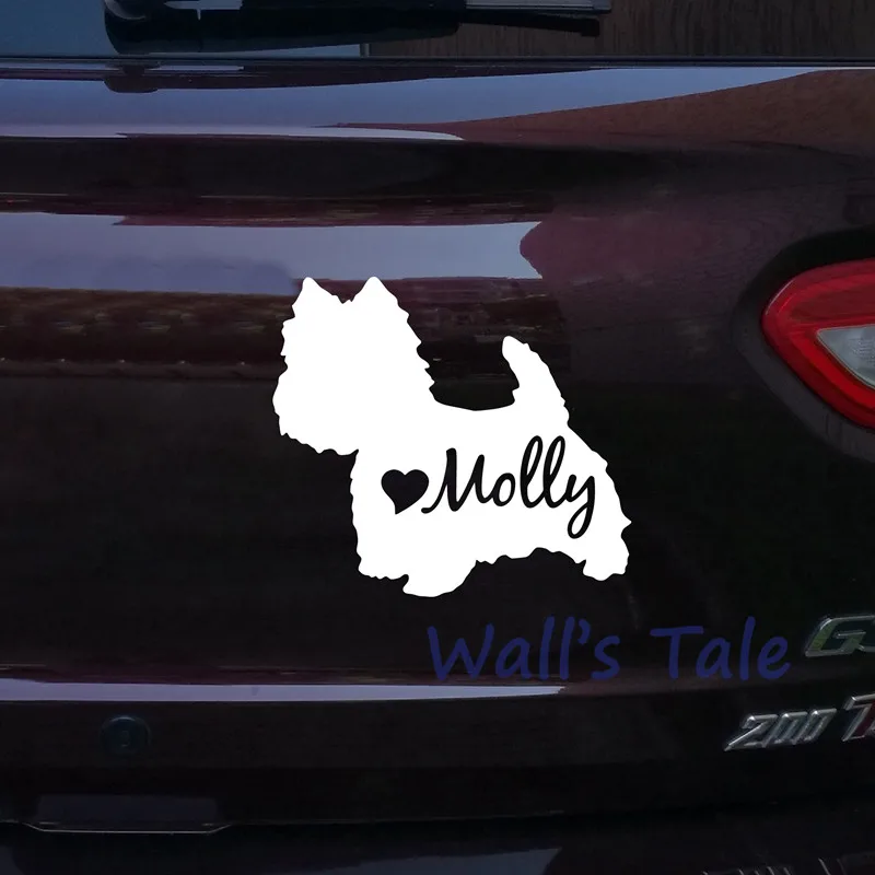 Симпатичный Westie Силуэт Наклейка Cutom Имя собаки Виниловая наклейка, Персонализированный Pet Dog Westie Art Decals Авто Окно Ноутбук Декор 2