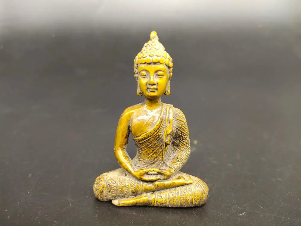 Случайная отправка КИТАЙ античная латунь фэншуй Сакьямуни маленький статуя Будды Металлические ремесла семейные украшения статуэтка pandent 4