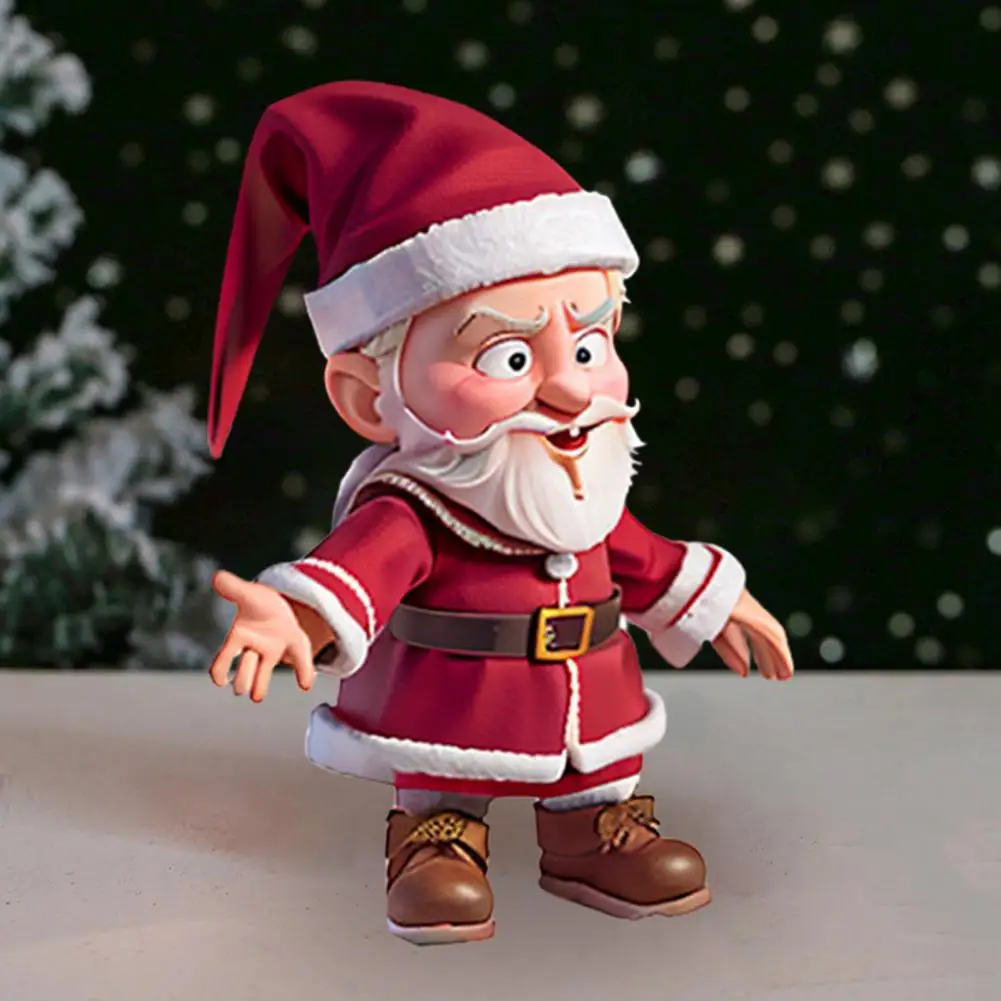 Статуя Санта-Клауса Настольный мультфильм Кукла Санта-Клауса Новогодний подарок Рождественская смола Ремесло Белая Борода Старик Украшение для дома 1