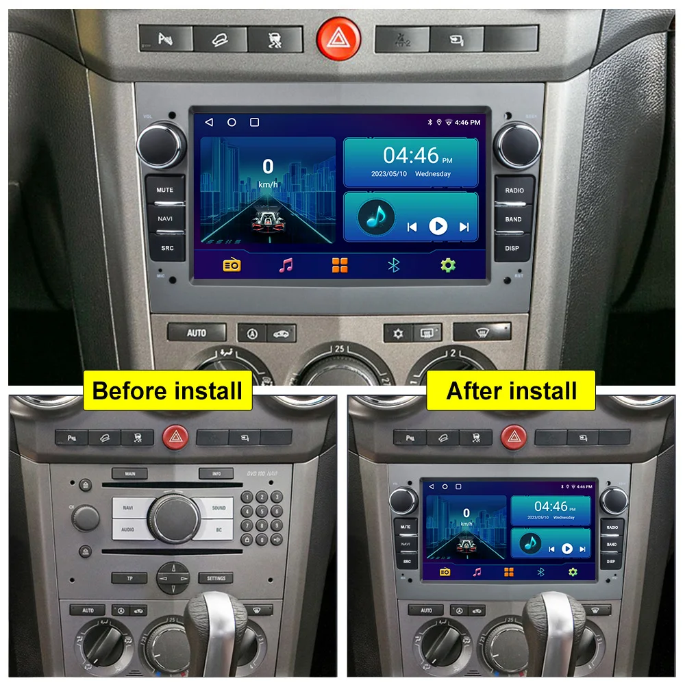REAKOSOUND Автомагнитола для мультимедийного плеера Opel Vauxhall Astra Antara Meriva Vivaro Combo Signum Vectra Corsa Android 13 Carplay 2