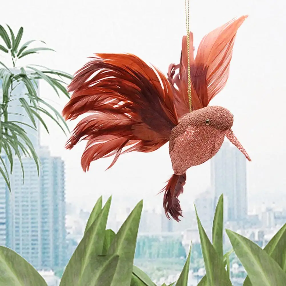  привлекательный искусственный орнамент птицы экологически чистый антивыцветающий яркий цвет кулон колибри, добавляющий жизненной силы 2