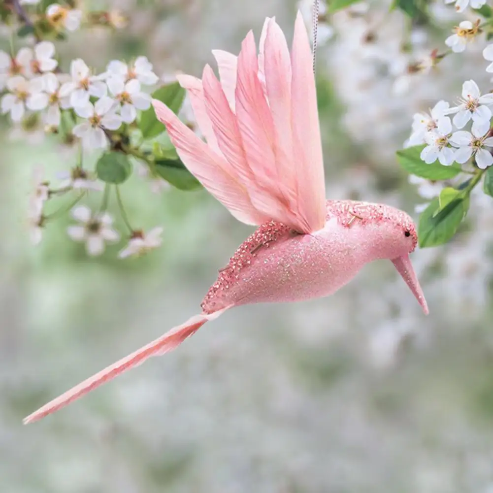  привлекательный искусственный орнамент птицы экологически чистый антивыцветающий яркий цвет кулон колибри, добавляющий жизненной силы 3