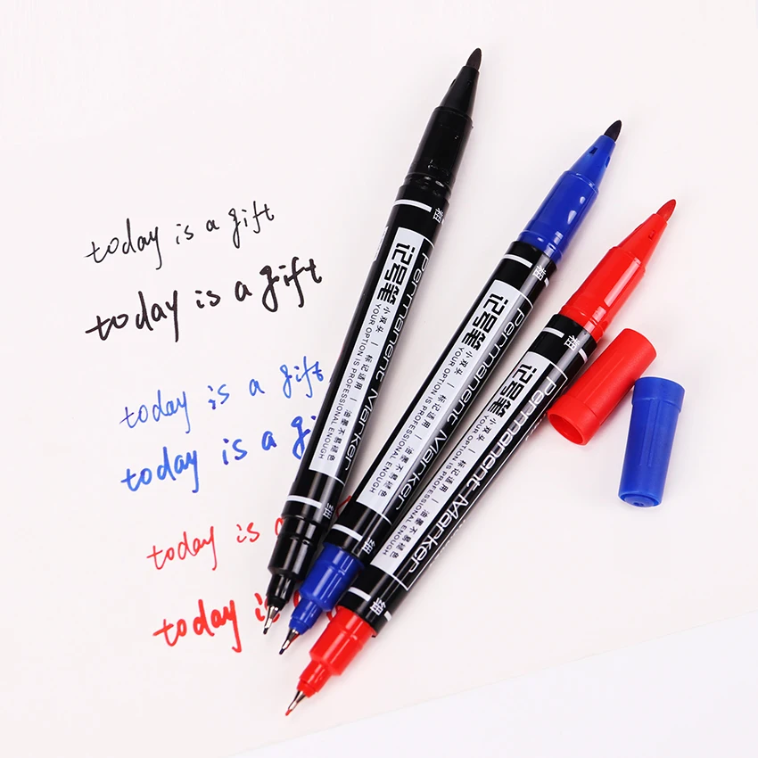 3 маркер выбора цвета Двойной наконечник 0,5 / 1 мм Быстросохнущие перманентные маркеры для писем Fineliner 2