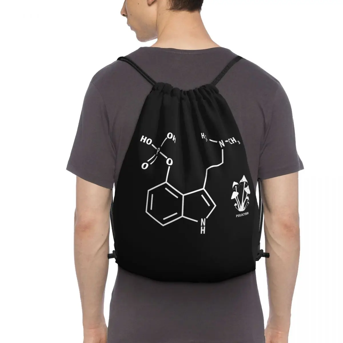 Псилоцибин Химическая формула Волшебные грибы Психоделические сумки на шнурке Спортивная сумка Складная одежда Рюкзаки 2