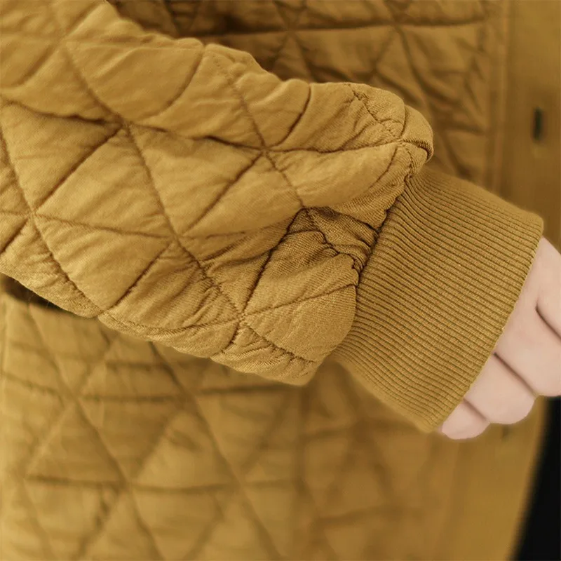 2023 Выпущены новые продукты осень-зима Свободная женская куртка Чистый цвет Матери среднего возраста Модная хлопковая одежда T761 3