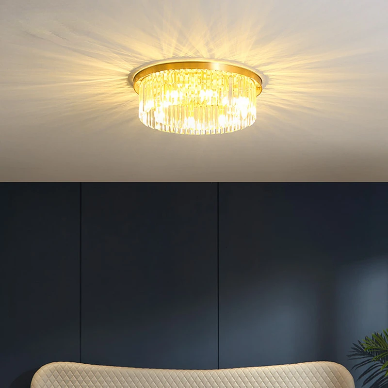 Лампа в гостиной Точечный потолочный светильник из кристально чистой меди Постмодернистский свет Роскошный потолочный светильник для спальниSimpleStudy Lamp 1