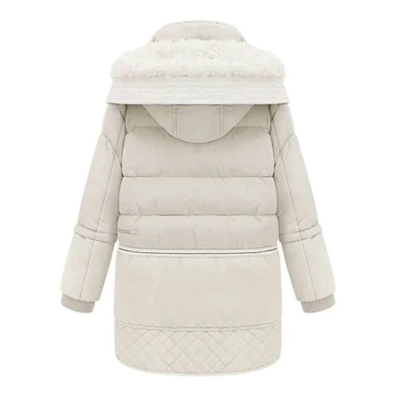 Женская куртка Леди Белый пуховик с уткой Пальто с капюшоном Женская толстая зимняя куртка Верхняя одежда 1