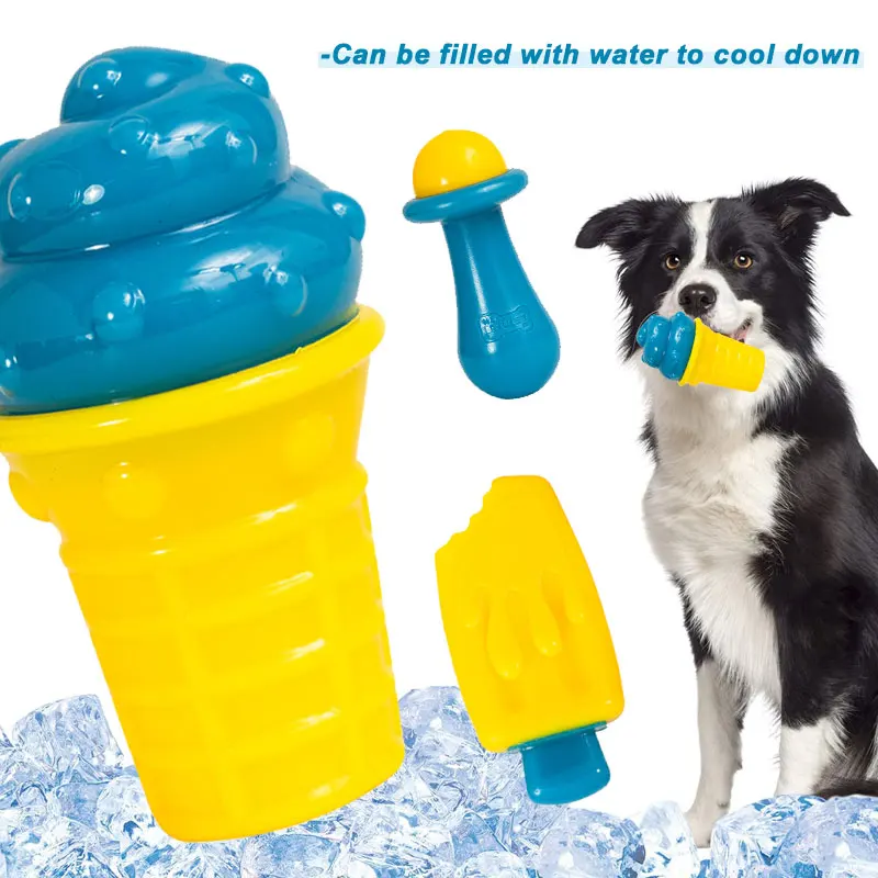  Собака Жевательная игрушка Банка Наполненная водой Замораживание Мороженое Форма Товары для домашних животных TPR Аксессуары для собак для маленьких собак Товары для собак на открытом воздухе