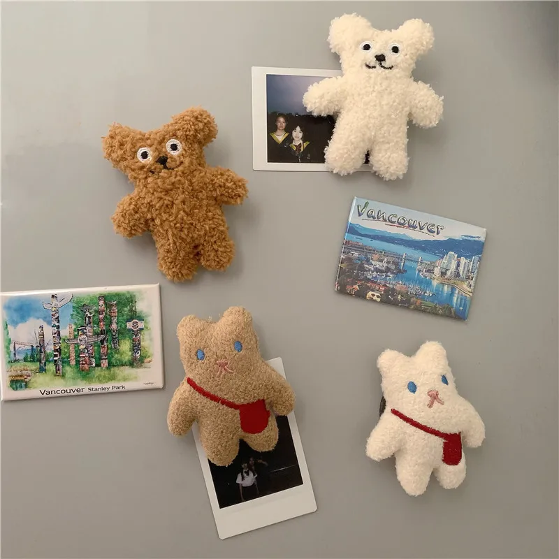 3D Наклейка на холодильник Медведь Монстр Конфеты Плюшевые игрушки Магнитная наклейка на холодильник Kawaii Магнит Украшение кухни 3