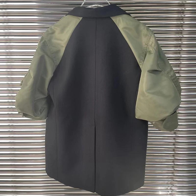 мода пэчворк пиджак куртка высокое качество женская бесплатная доставка 2023 осень новый двубортный свободный пиджак y2k 4