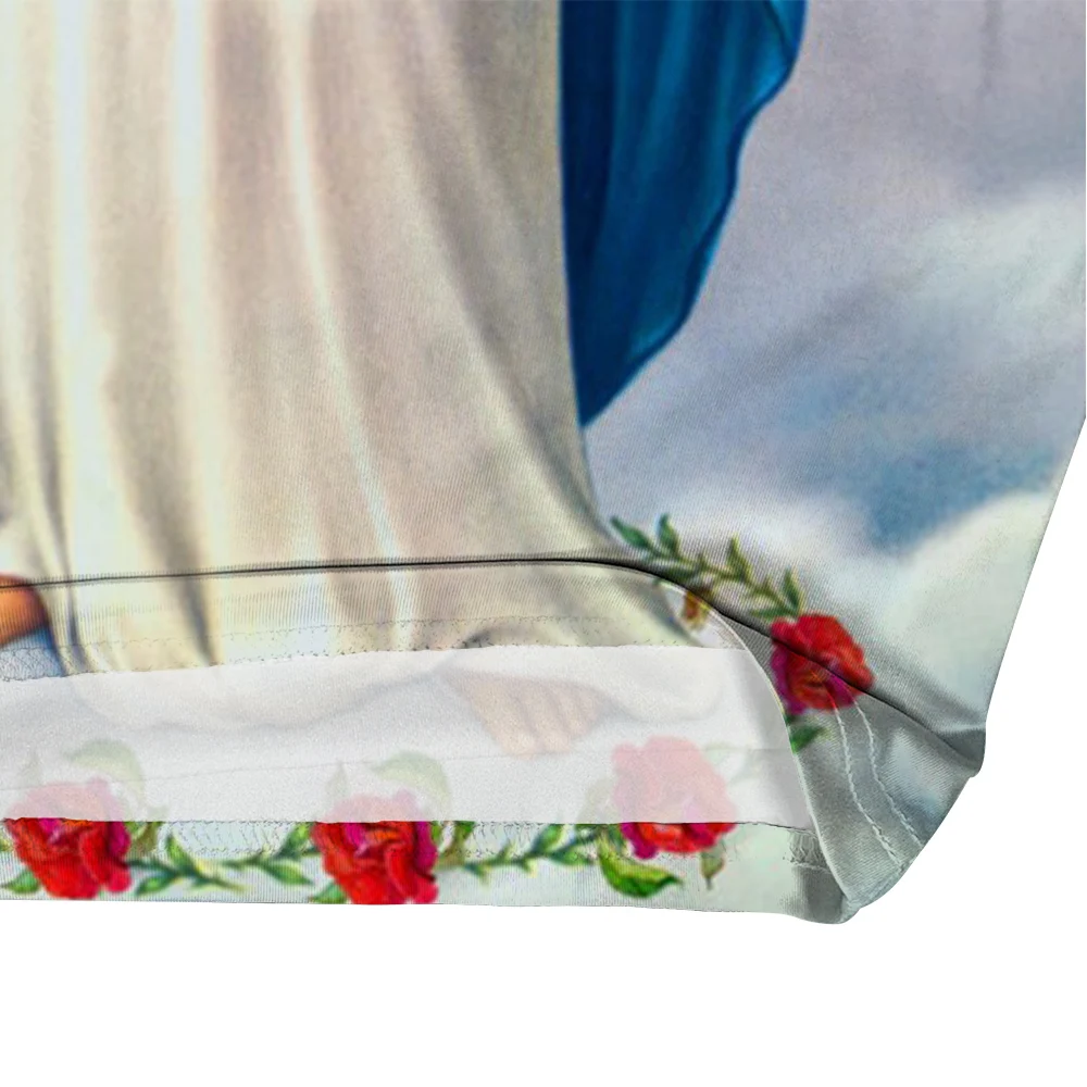 CLOOCL Элегантное женское платье с V-образным вырезом Христианское католическое платье с коротким рукавом и принтом до колен Эстетическая одежда 4
