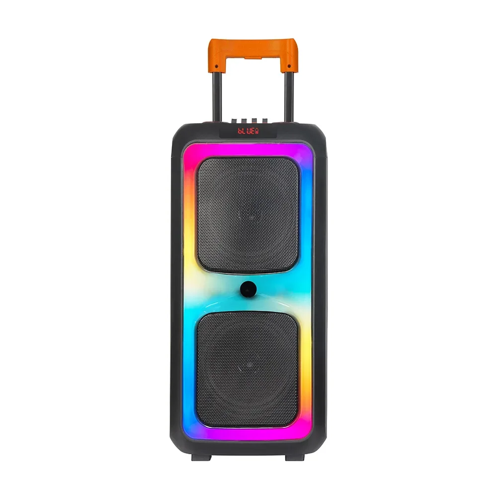портативный караоке-динамик Беспроводной микрофон Сабвуфер Звуковая система Двойная 8-дюймовая тележка caixa de som Bluetooth на открытом воздухе