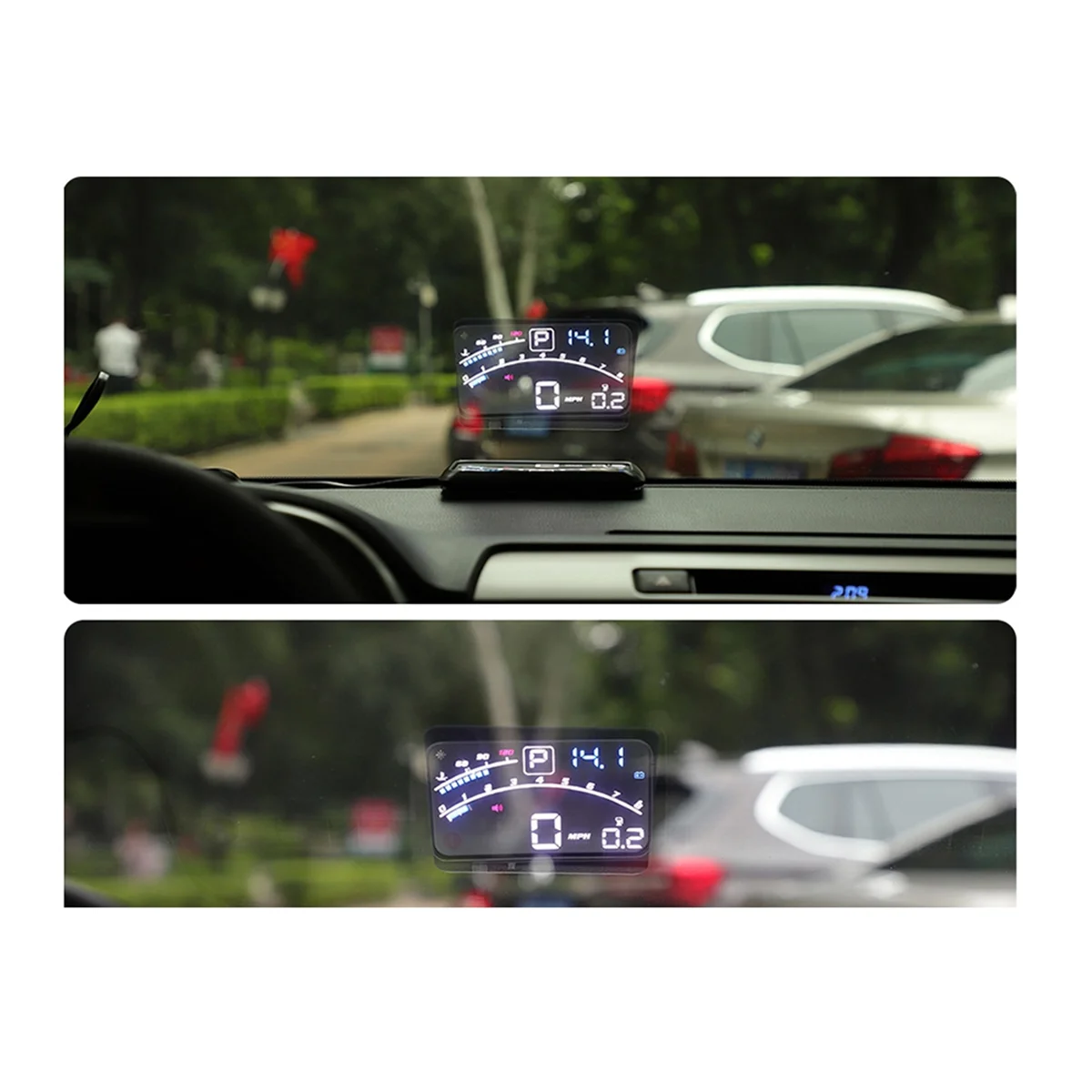 V41 Проекционный дисплей автомобиля OBDII EUOBD 5.5In Проектор лобового стекла HUD Дисплей Напоминание о переключении передач Температура воды Об/мин км/ч 2