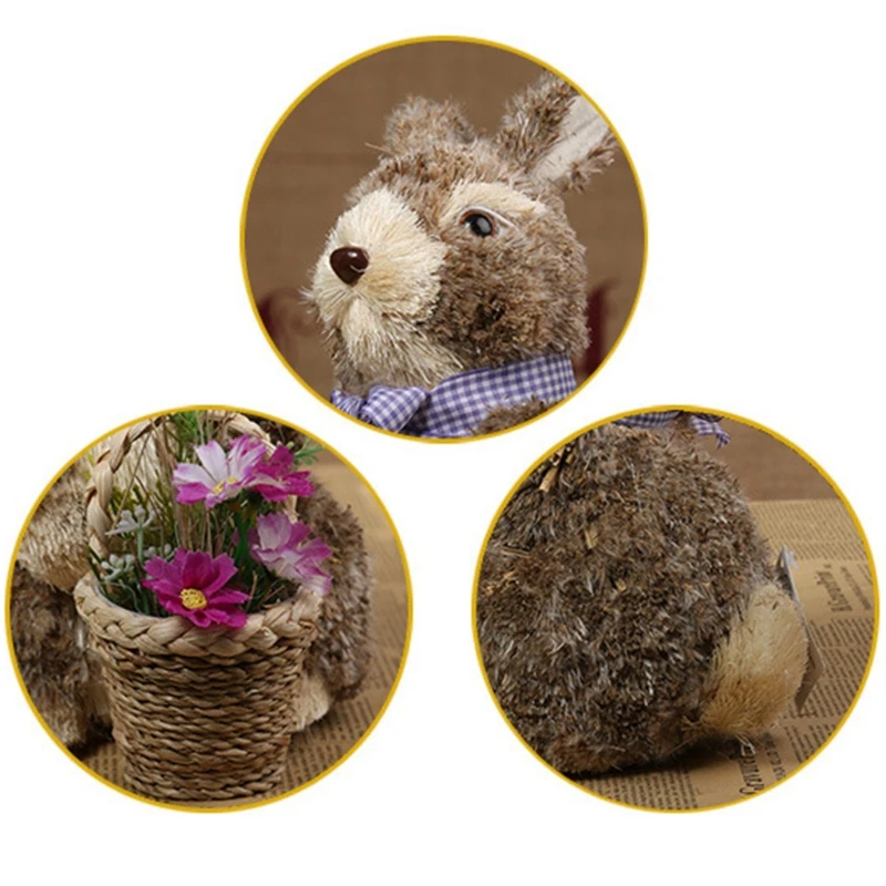  соломенные фигурки пасхального кролика ручной работы плетеные украшения для рабочего стола кролика 2