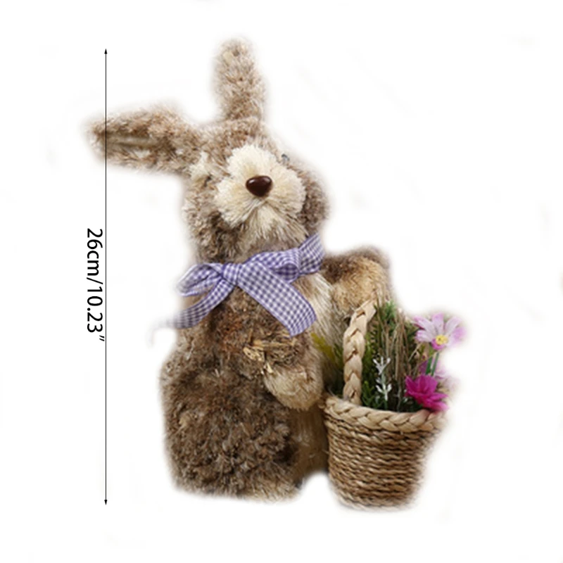  соломенные фигурки пасхального кролика ручной работы плетеные украшения для рабочего стола кролика 5
