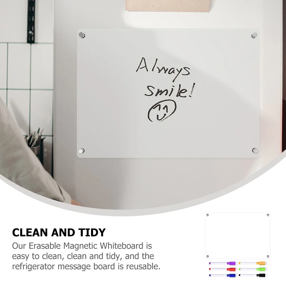 Clear Dry Erase Board Магнит Календарь Подвесной холодильник Магнитный холодильник Акриловая белая стена 4