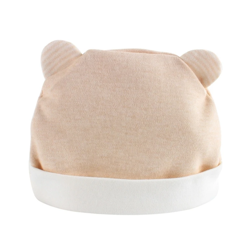 2024 Новая детская шапка для новорожденных Шапочка с черепом Дышащая хлопковая шапка Милые медвежьи уши Детская шапочка Безопасная для кожи новорожденный 1