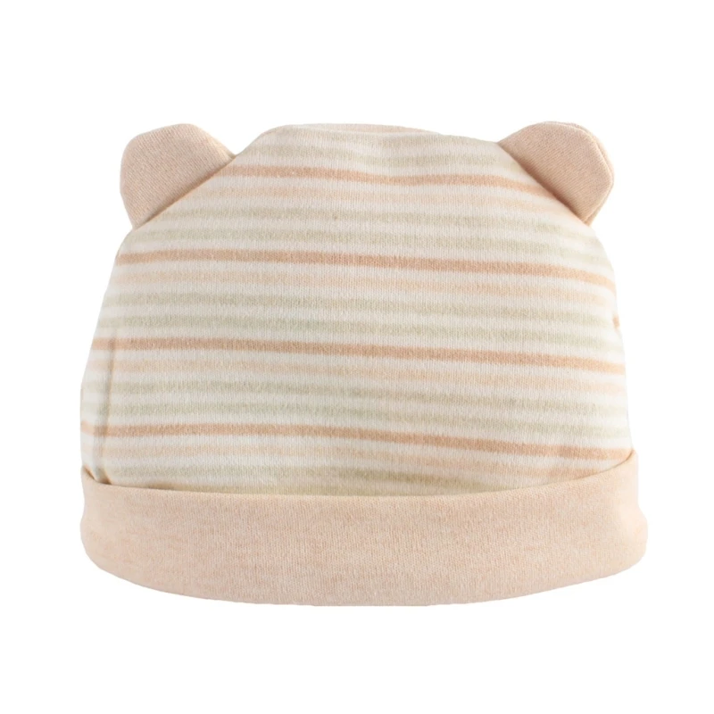 2024 Новая детская шапка для новорожденных Шапочка с черепом Дышащая хлопковая шапка Милые медвежьи уши Детская шапочка Безопасная для кожи новорожденный 4