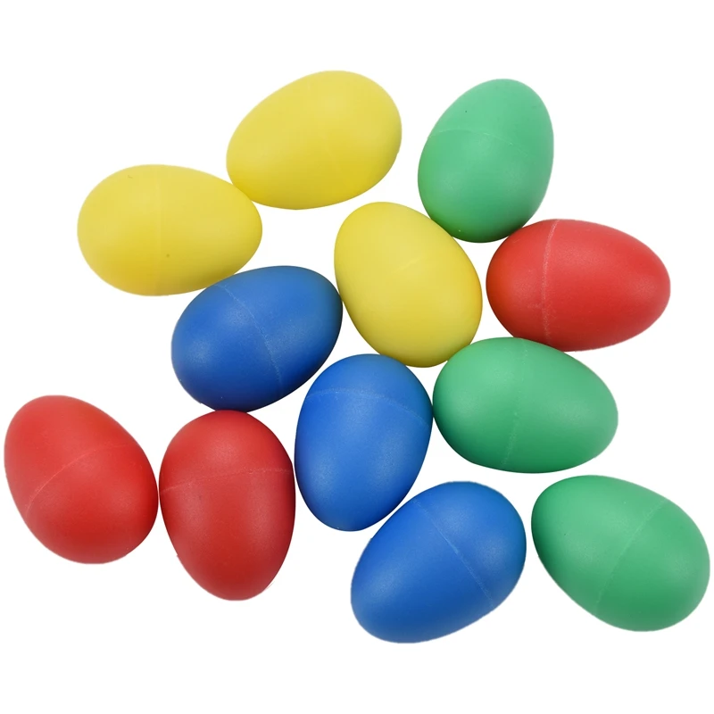 12 шт. пластиковые шейкеры для яиц с 4 разными цветами, перкуссионные музыкальные яичные маракасы, детские детские игрушки