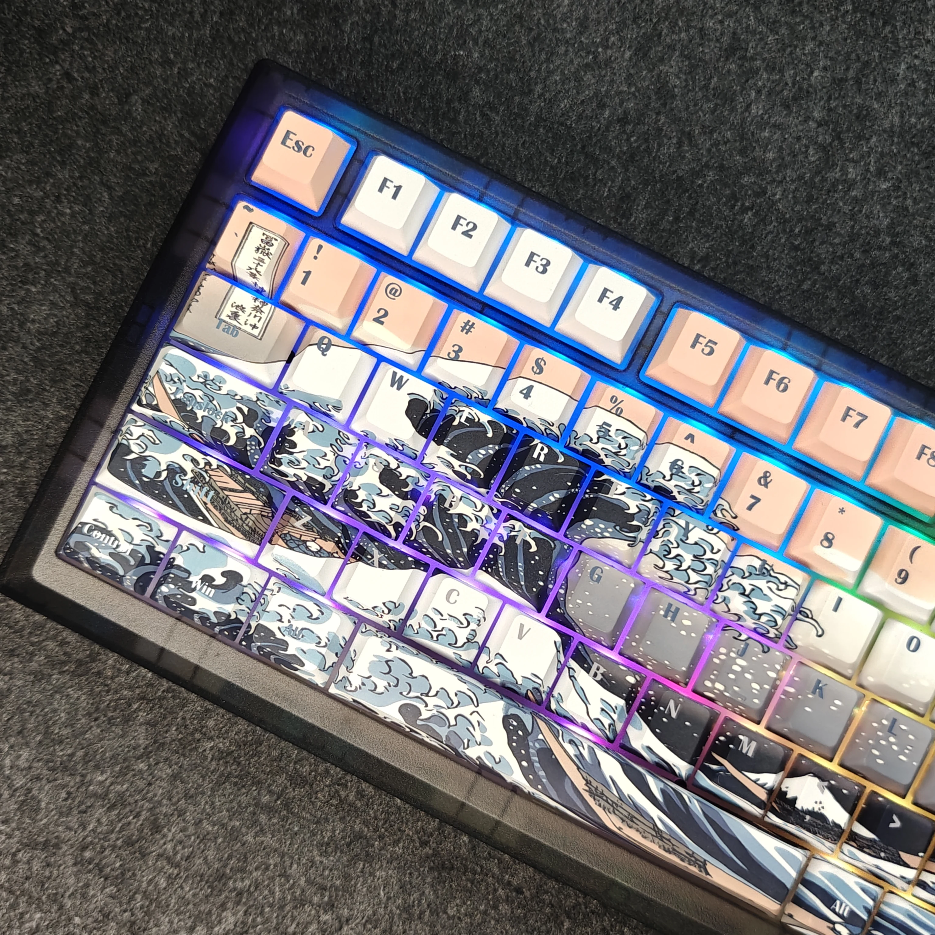 PBT Колпачки для клавиш Sea Theme Cherry Profile Keycap Set (5-сторонний краситель) для механических клавиатур Cherry Gateron MX Switch 100%,75%,65%,60%