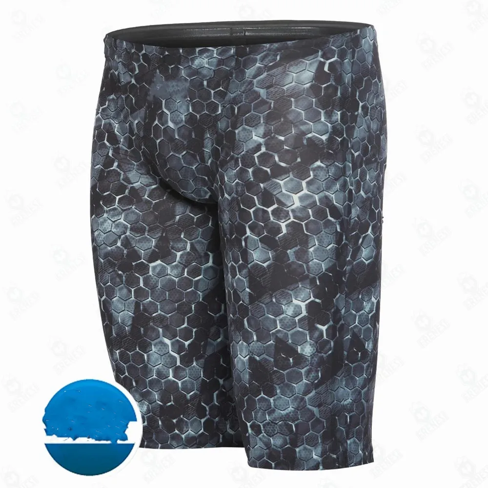 летняя печать Мужские обтягивающие плавательные шорты Быстросохнущие плавки Спортивные тренировочные брюки для плавания Купальник Дайвинг Пляж Серфинг Глушитель 0
