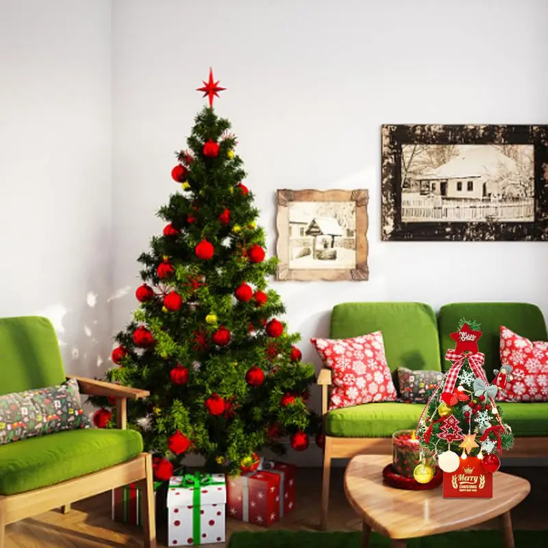 Искусственные рождественские елки Star Treetop Искусственные украшения для стола 45 см / 17,72 дюйма Мини Рождественские елки Украшение для вечеринки 4