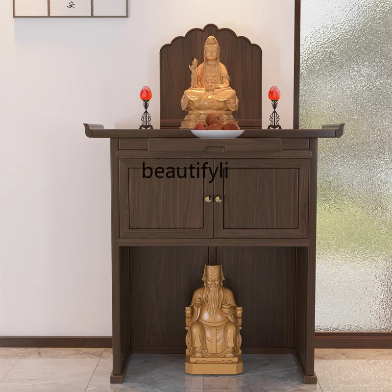 Алтарь Алтарь Домашний минималистичный современный храм Будды Новый китайский стол Будды из массива дерева