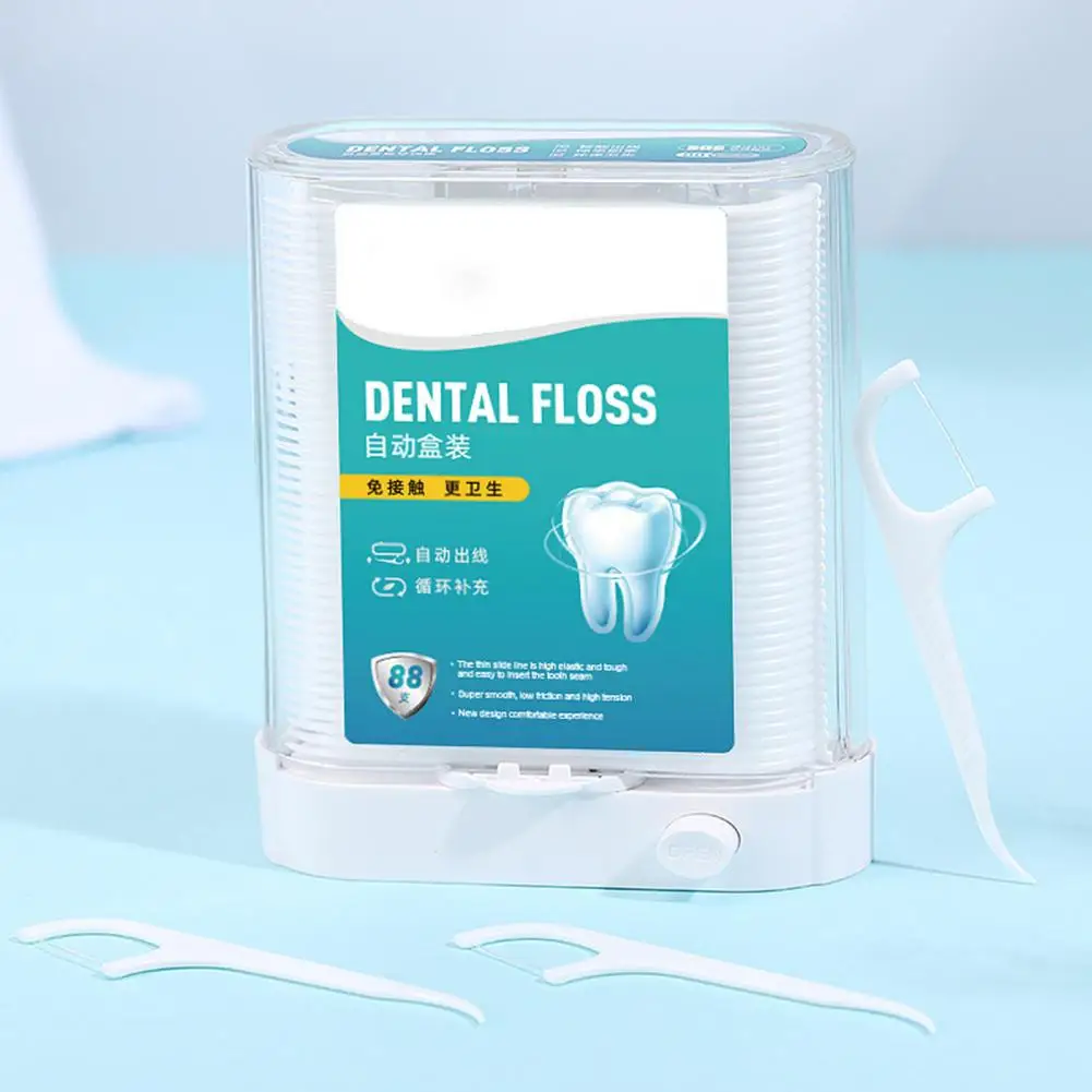 Зубная нить Пластиковая коробка для зубной нити Пыленепроницаемая глубокая очистка Универсальный очиститель зубной нити для ухода за больными 4