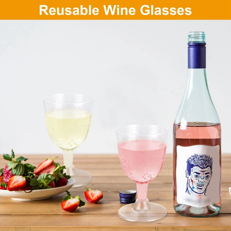 Пластиковые бокалы для вина Бокалы для красного вина Прозрачные пластиковые чашки для вина для вечеринок в саду 2