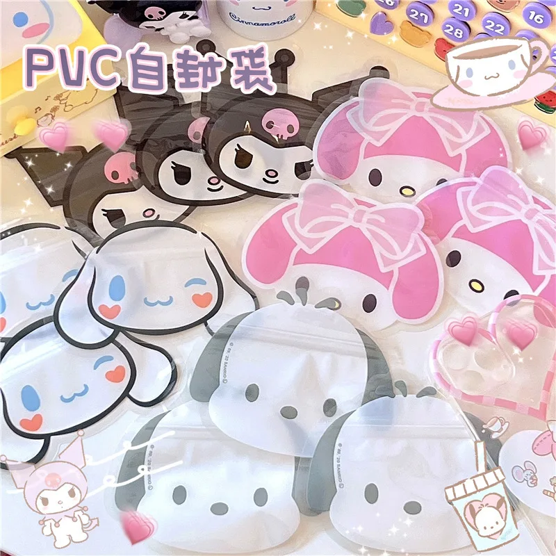 30 / 60 / 120 шт. Мультфильм Sanrio Kuromi Melody Hello Kitty Запечатывающий мешок Мешок для пыли Самогерметизирующаяся упаковочная сумка Сумка для хранения Подарочная сумка 1