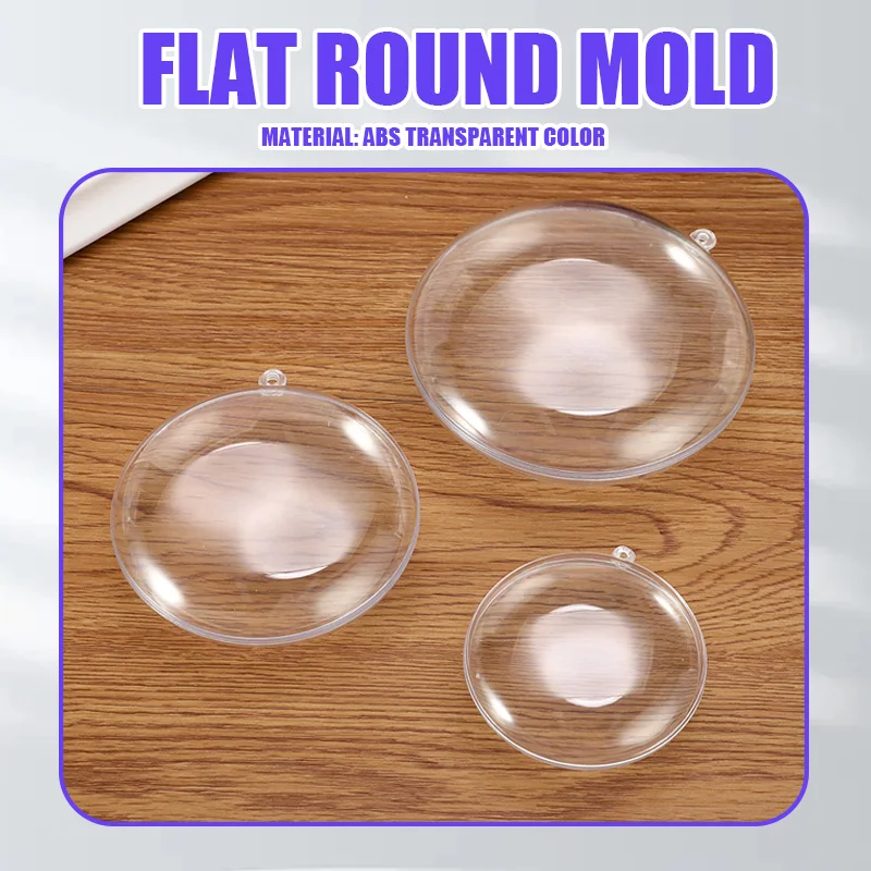 1/3Type 1Set Flat Round Clear 3D Bath Bomb Mold Craft Mold Plastic Fillable Ball Ornament Christmas Ball для украшения дома своими руками 2