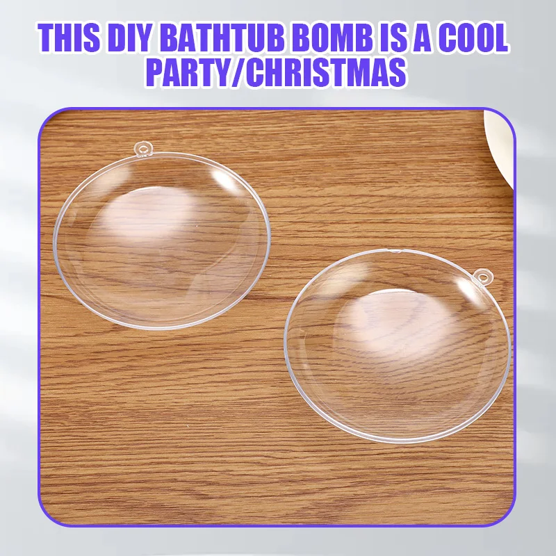 1/3Type 1Set Flat Round Clear 3D Bath Bomb Mold Craft Mold Plastic Fillable Ball Ornament Christmas Ball для украшения дома своими руками 3