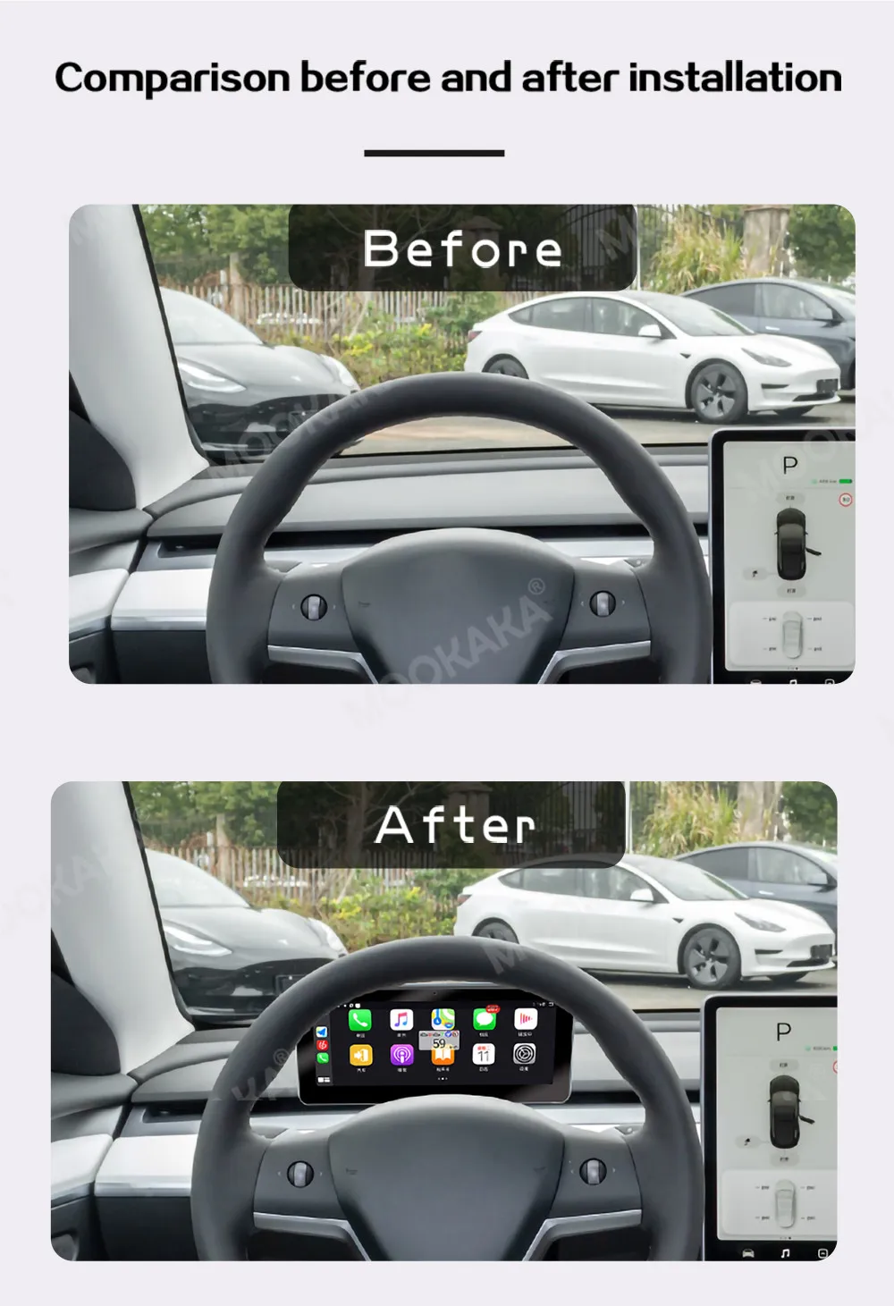  Автомобильный ЖК-плеер на приборной панели для Tesla Model 3 Y 8,8-дюймовая ЖК-панель приборов Модифицированный и модернизированный цифровой кластер 1